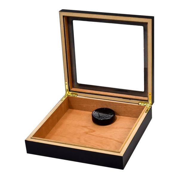 Traveler Glasstop Humidor Black